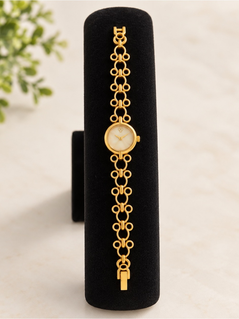 Disney Gold Tone Linked Bracelet Watch